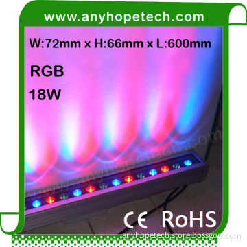 CE RoHS UL Popular hotsell multi color 18W rgb led wall washer lighting